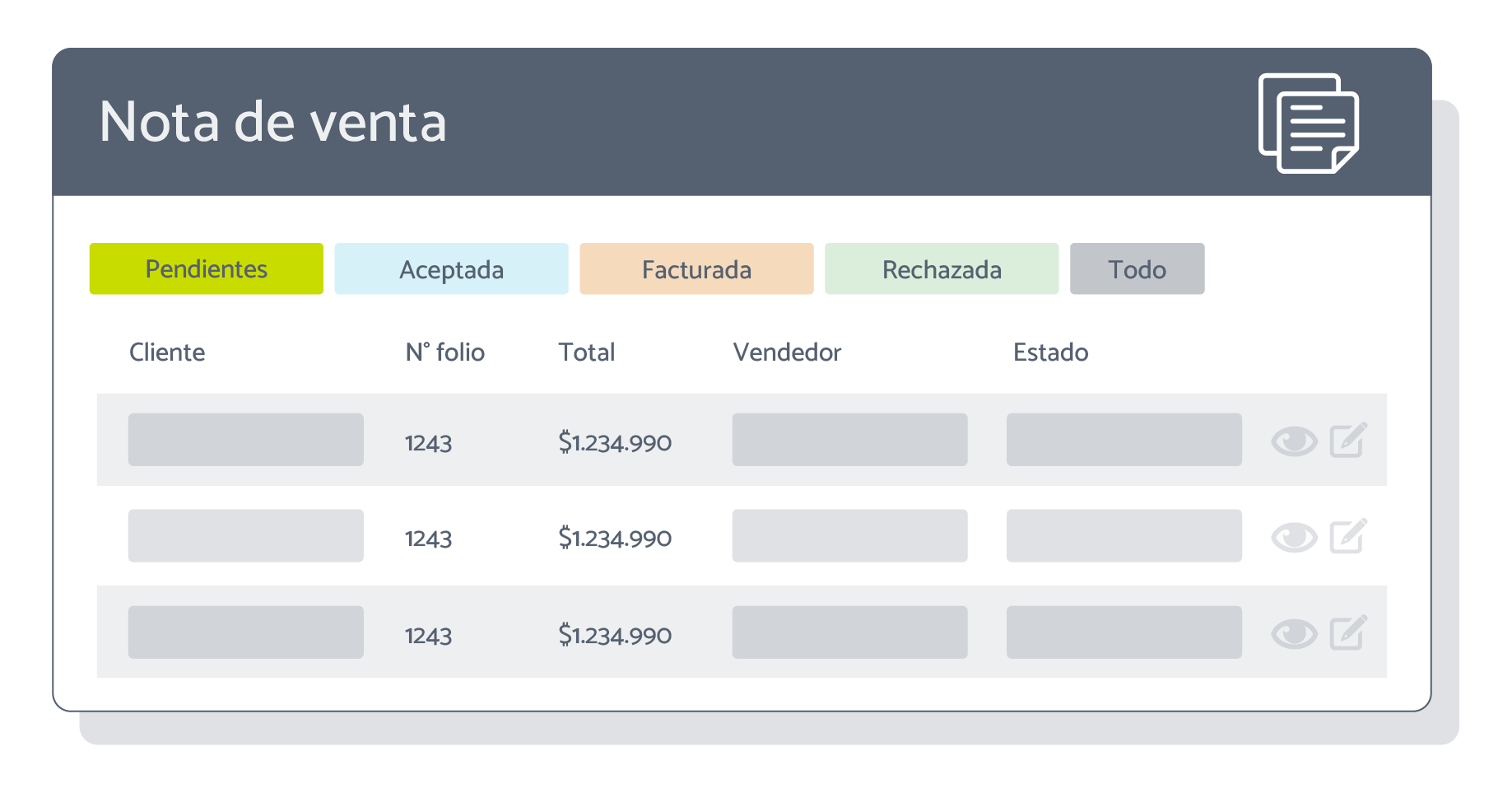 Generación de notas de ventas